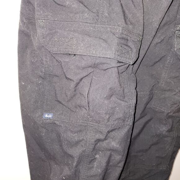 5.11 tactical mens cargo nylon black pants pockets velcro 42/30 - Picture 8 of 16